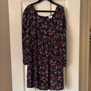 GAP Black and Red Bishop Sleeve Sundress